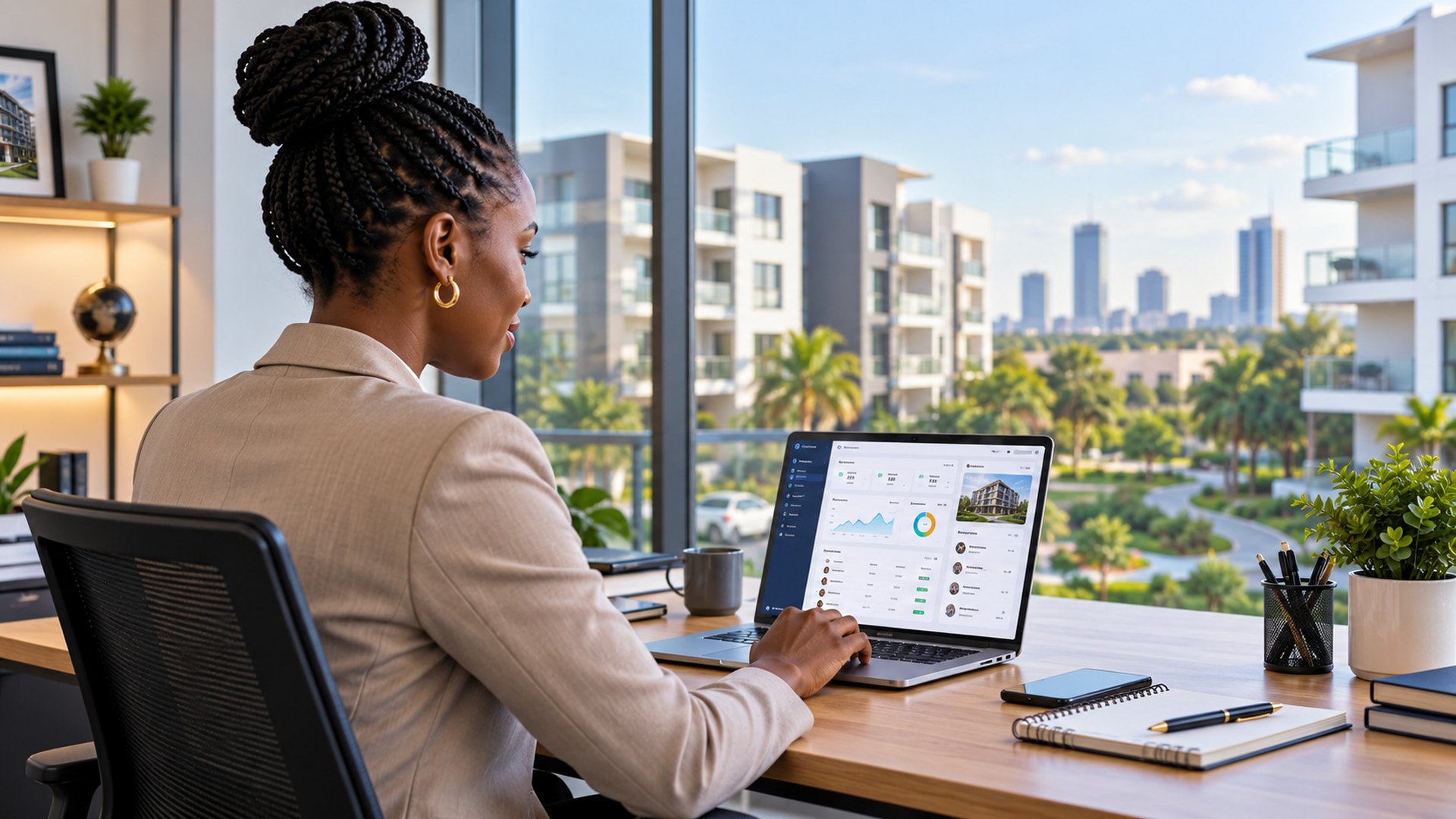 Property manager using modern property management software for Kenyan rentals